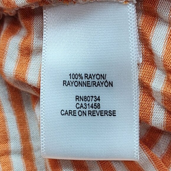 Women's BCBGMAXAZRIA Strapless Orange & White Striped Dress  Size M - Picture 8 of 11